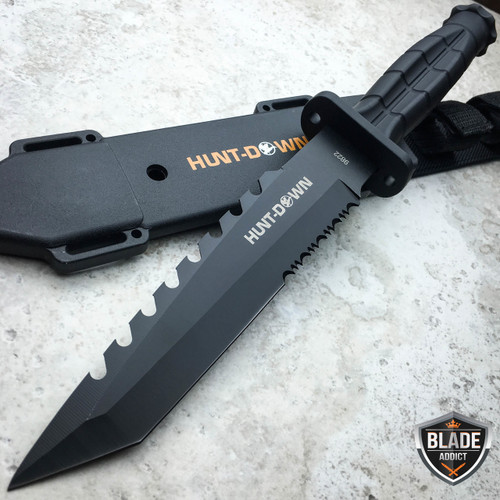 knife tactical hunting survival combat blade fixed bowie knives military sheath army rambo megaknife gear pocket