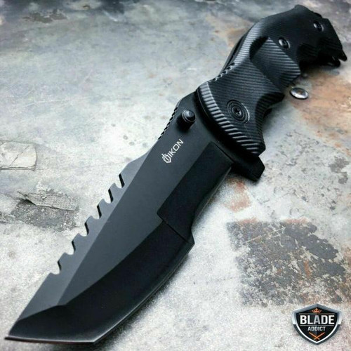TACTICAL Spring Assisted Open Pocket Knife CLEAVER RAZOR FOLDING Blade ...