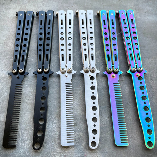 USA SELLER USA STOCK High Quality Practice BALISONG METAL Comb