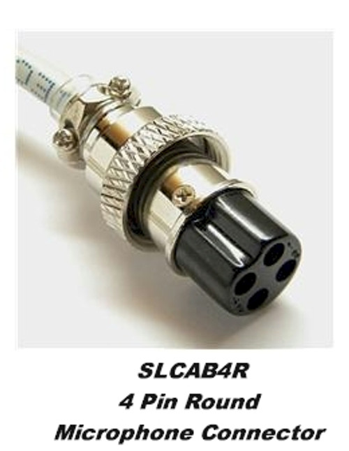 SLCAB4R Extra Cable  compatible with virtually any radio that has an 4-pin Round (Foster) type Microphone jack.