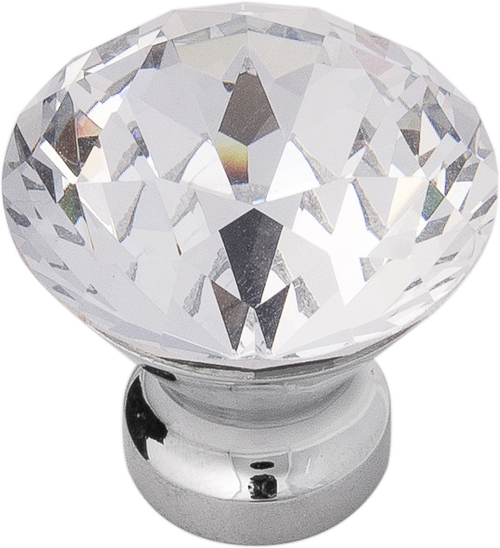 Crystal Palace Collection Knob 1-1/4'' Diameter Glass with Chrome Finish HH075855-GLCH