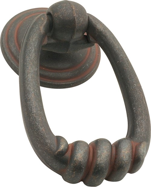 Manchester Collection Ring Pull 2-1/8'' x 1-1/2'' Rustic Iron Finish P2014-RI