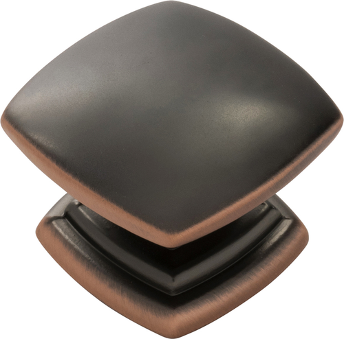 Euro-Contemporary Collection Knob 1-1/2'' Square Oil-Rubbed Bronze Highlighted Finish P2163-OBH