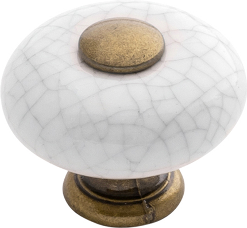 Tranquility Collection Knob 1-1/4'' Diameter Lancaster Hand Polished & Vintage Brown Crackle Finish P222-VC