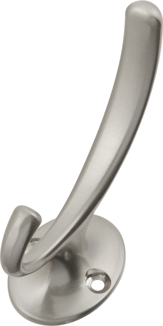 Luna Collection Coat Hook Double 7/8'' cc Satin Nickel Finish P25025-SN