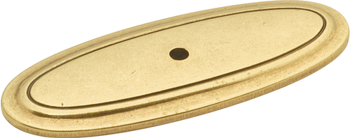 Manor House Collection Backplate Knob 3'' X 1-1/8'' Oval Lancaster Hand Polished Finish P277-LP