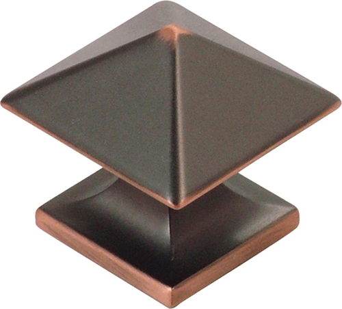 Studio Collection Knob 1-1/4'' Square Oil-Rubbed Bronze Highlighted Finish P3015-OBH