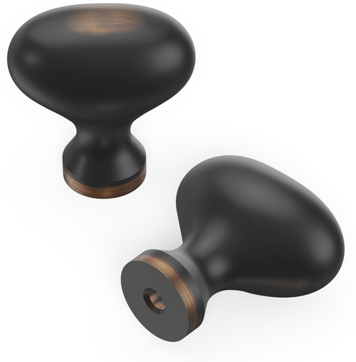 Williamsburg Collection Knob 1-1/4'' X 13/16'' Oil-Rubbed Bronze Highlighted Finish P3054-OBH