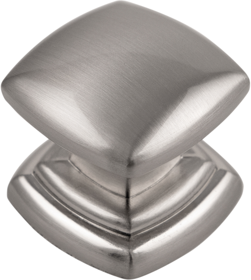 Euro-Contemporary Collection Knob 1-1/4'' Square Satin Nickel Finish P3181-SN