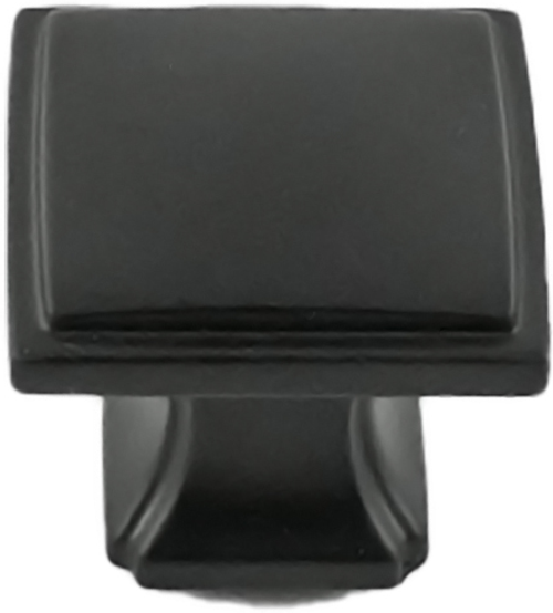 Bridges Collection Knob 1-1/4'' Square Matte Black Finish P3240-MB