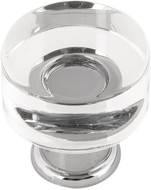 Midway Collection Knob 1'' Diameter Crysacrylic with Chrome Finish P3708-CACH