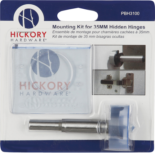 Mounting Templates Collection Cabinet Door Concealed Hinge Mounting Kit Clear Blue Finish Includes 1-3/8'' Forstner Drill Bit PBH3100