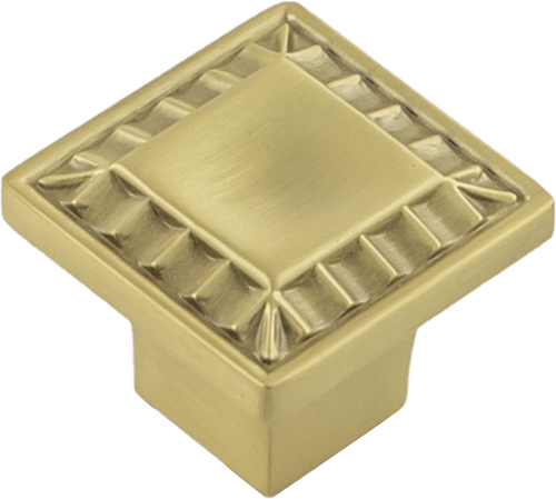 Bijou Astoria Collection Knob 1'' Square Brushed Golden Brass Finish B056407-BGB