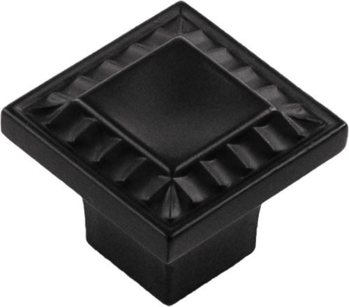 Bijou Astoria Collection Knob 1'' Square Matte Black Finish B056407-MB