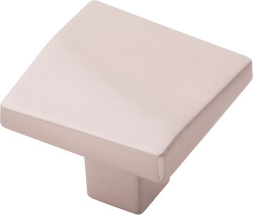 Veer Collection Knob 1-3/8'' Square Satin Nickel Finish B077150-SN