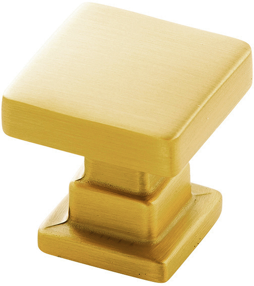 Brighton Collection Knob 1'' Square Brushed Golden Brass Finish B077890BGB