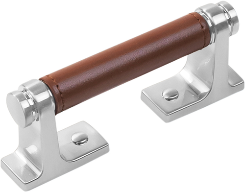 Reserve Collection Pull 3'' cc Satin Nickel with Brown Leather Finish B077978LRSN