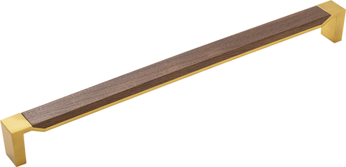 Fuse Collection Appliance Pull 18'' cc Brushed Golden Brass with Walnut Finish B079355WN-BGB