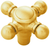 Fuller Knob 1-11/16'' x 1-11/16'' Brushed Golden Brass Finish B075061-BGB-10B