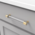 Midway Collection Pull 6-5/16'' cc Crysacrylic with Brushed Golden Brass Finish P3702-CABGB