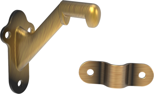 Hand Rail Brackets Collection Handrail Bracket Heavy Duty 2-13/16'' Antique Brass Finish H078451AB