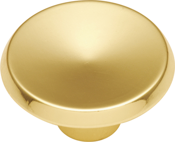 Metropolis Collection Knob 1-1/2'' Diameter Polished Brass Finish P114-3