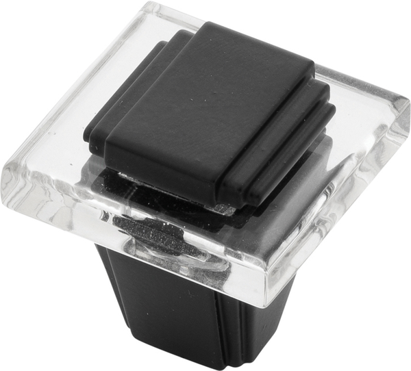 Belleclaire Collection Knob 1-1/4'' Square Matte Black Finish B077497-MB