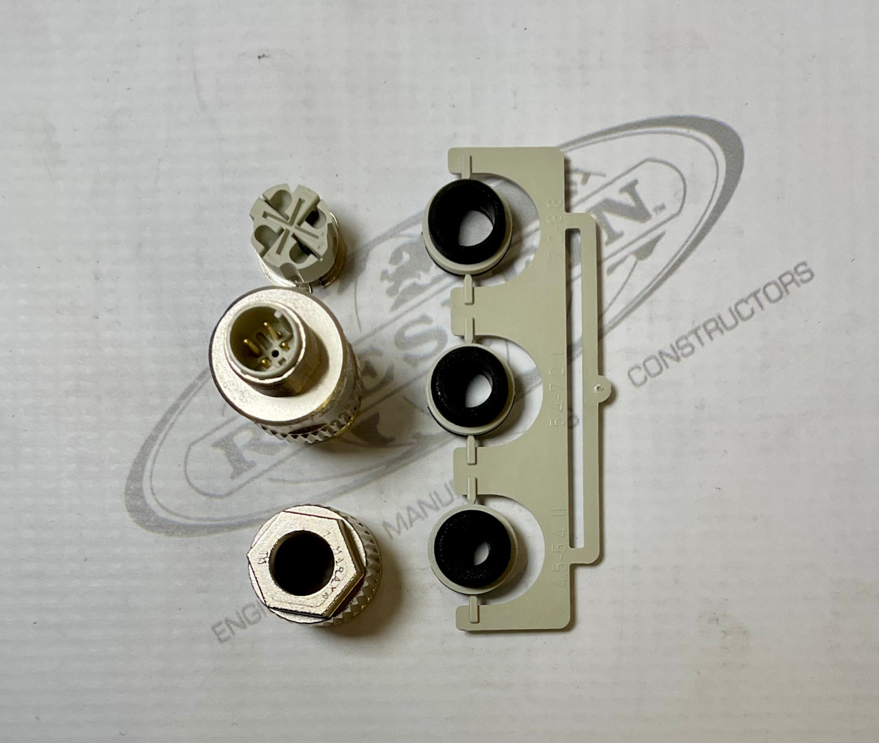 Sensor Connector, M12, Plug, 4 Contacts, Screw Pin, Straight Cable Mount