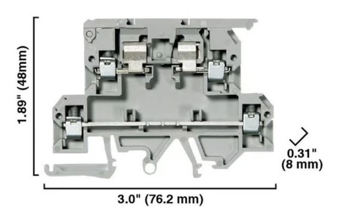 Terminal Block, 1492-J, Screw Type, 2-Level Feed-Through Ckt + Hinged-Arm Fuse Ckt