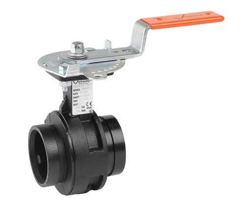 12" Butterfly Valve, Body: 1pc, Ductile Iron, Black Alkyd Enamel Coating, ASTM A-536
