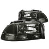 97-04 Dodge Dakota Durango Headlights+Bumper Lamp - Smoked Housing Clear Corner