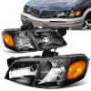 97-05 Chevy Venture Oldsmobile Silhouette Montana Headlights - Black Housing Amber Corner