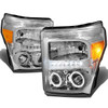 11-16 Ford F250 F350 F450 F550 Super Duty LED DRL+Halo Ring Projector Headlights