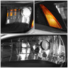 94-98 Ford Mustang GT Black Housing Amber Corner Headlights - 1PC Design