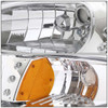 94-98 Ford Mustang GT LED DRL Headlights - Chrome Housing Amber Corner - 1PC Design