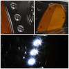 94-98 Ford Mustang GT LED DRL Headlights - Smoked Housing Amber Corner - 1PC Design