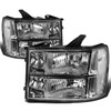 07-14 GMC Sierra 1500 2500 3500HD Headlights - Chrome Housing Clear Corner