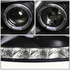 97-04 Ford F150 F250 Expedition LED DRL+Halo Ring Projector Headlights - Black Housing