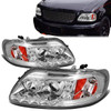 97-04 Ford F150 F250 Expedition LED DRL+Halo Ring Projector Headlights - Chrome Housing