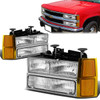 94-99 Chevy C/K Suburban 1500 2500 3500 Tahoe Headlights+Bumper/Corner Lamps