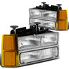 94-99 Chevy C/K Suburban 1500 2500 3500 Tahoe Headlights+Bumper/Corner Lamps