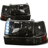 92-96 Ford F150 F250 F350 Bronco LED DRL Headlights Bumper Lamp - Smoked Housing Amber Corner