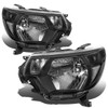 12-15 Toyota Tacoma Headlights - Black Housing Clear Corner