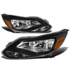 12-14 Ford Focus Headlights - Black Housing Amber Corner
