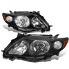 09-10 Toyota Corolla Headlights - Black Housing Amber Corner