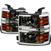 14-15 Chevy Silverado 1500 LED DRL Projector Headlights - Smoked Housing Amber Corner