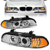 96-03 BMW E39 525i 528i 530i 540i M5 LED U-Halo Projector Headlights - Chrome