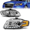 05-08 Audi A4/S4 Sedan Wagon LED DRL+Turn Signal Projector Headlights - Chrome