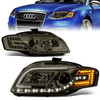 05-08 Audi A4/S4 Sedan Wagon LED DRL+Turn Signal Projector Headlights - Smoked