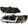 98-02 Honda Accord LED DRL Headlights - Smoked Housing Amber Corner
